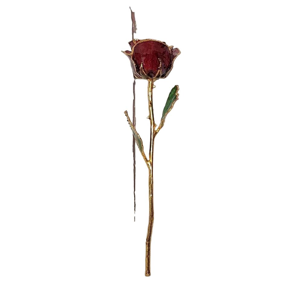 Forever Rose 24K Gold Plated Timeless Handcrafted Single Red Rose - Picture 5 of 8